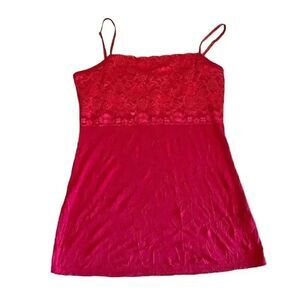 Maurices Red Camisole Top with Lace SZ S #1236